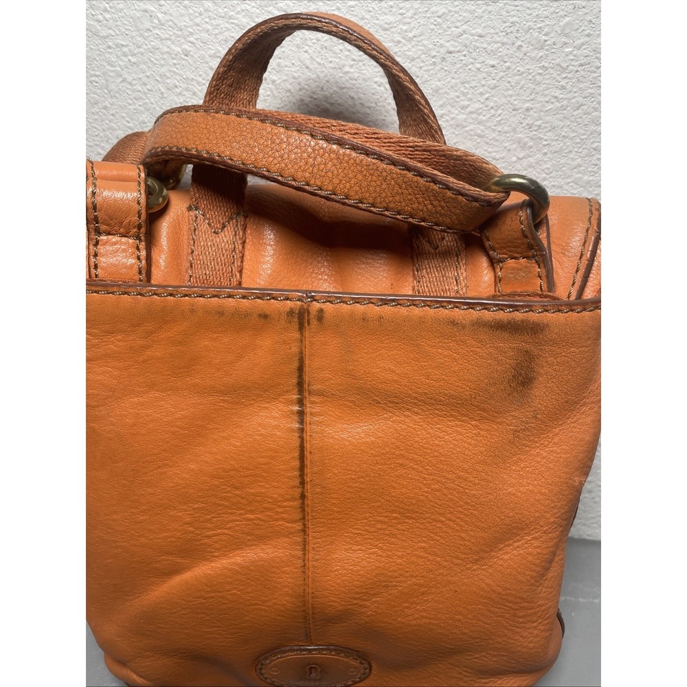 Fossil Long Live Vintage Reissue Flap Crossbody bag soft Orange Cowhide leather - Picture 9 of 14